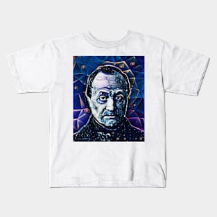 Auguste Comte Dark Night Portrait | Auguste Comte Artwork 5 Kids T-Shirt